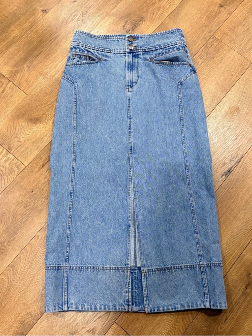 Tanya Taylor Cristina denim high waist mid length skirt - Size 2 - Picture 2 of 8